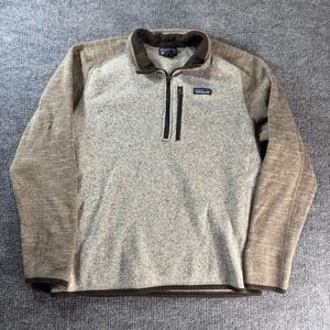 Patagonia Fleece Pullover Mens Large Gray 1/4 Zip Mock Neck Better Sweater Warm